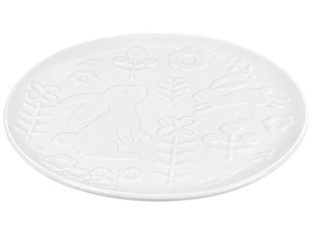 Блюдо фарфоровое Easter Bunny, пасхальное с рельефным декором, 22,9 см