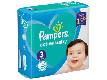 Подгузники одноразовые детские Pampers Active Baby Размер 3 6-10кг 29шт