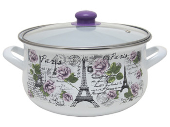 Каструля емальована зі скляною кришкою Infinity Paris D18см 2,4л 01327