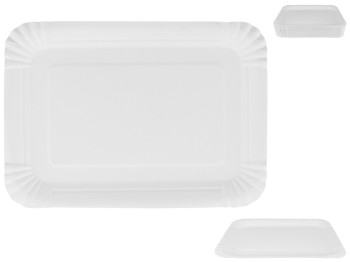 Тарелка бумажная прямоугольная белая PRO service 15,5х21,5см 50шт 43116500