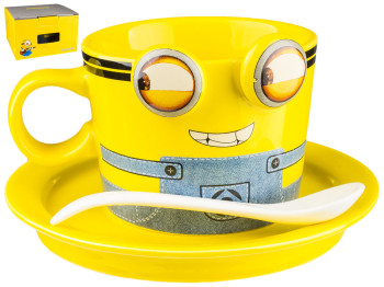 Чашка з блюдцем і ложечкою "Minion" 240мл