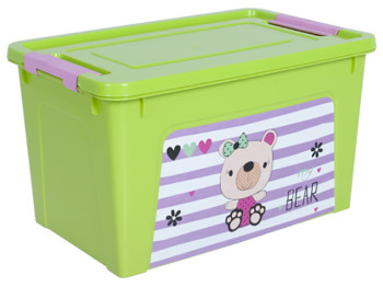 Контейнер "Smart Box" с декором Pet Shop 3,5л (салатовый, крышка с розовым) 124045