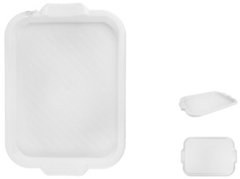 Поднос прямоугольный с ручками Консенсус,  42х32х3см (Белый)