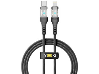 Кабель Yoki Cyber, Type-C — Lightning, 30W, 1,2м, Черный