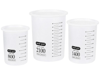 Набір контейнерів для продуктів Sealix із кришками, 3 шт, 0,8 л, 1,4 л, 2,1 л