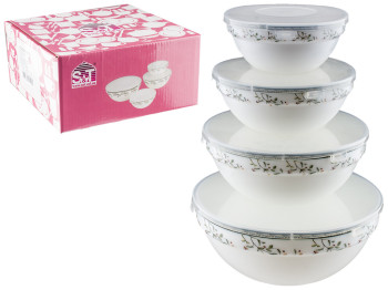 Набор емкостей для хранения прод. с крышкой Мильфлер 1л, 650мл, 350мл, 200мл (цена за набор 4шт)