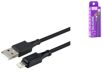 Кабель USB Hoco X101 Assistant Silicone Lightning 2.4A 30шт. Колір Чорний