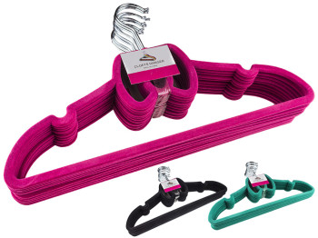 Вешалка с велюровым покрытием Бантик 40см расцветка ассорти (цена за упаковку 10шт)