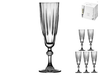 Набір келихів для ігристих вин Pasabahce Diamond, скло, 170мл, колір прозорий (ціна за 6шт)