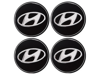 Наклейки на ковпаки HYUNDAI, 9см, чорні, 4шт