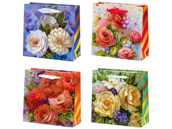 Пакет подарочный бумажный L Flowers, 31х44х12см