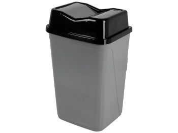 Корзина для мусора Violet House Бабочка, с крышкой, полипропилен, 50л, 38×58×85см, цвет металлик