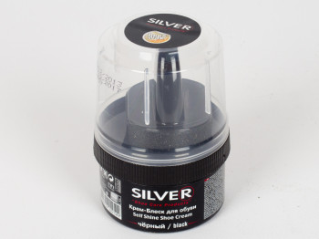 Крем-беск для обуви с аппликатором Silver (черный цвет) 50мл в банке