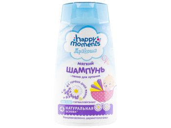 Шампунь-пінка дитячий Happy Moments Дракоша м'який, без сліз, від 0 років 240мл