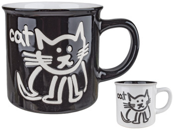 Чашка Stenson "Cat" 13,2х9,6х9см 350мл