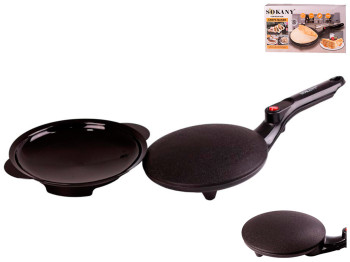 Млинець електричний + чаша, 650Вт, діаметр 20см, антипригарне покриття, термопластик, чорний