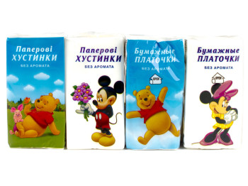 Платки носовые "Детские" "Disney" без запаха двухслойные 8шт
