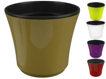 Горщик для квітів подвійний Камелія d19см (кольори асорті) Гемопласт