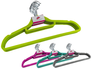 Вешалка с велюровым покрытием Универсал 41,5см расцветка ассорти (цена за упаковку 10шт) R85334
