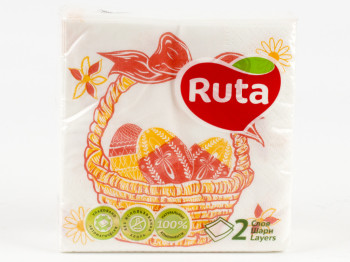 Салфетки Ruta Double Luxe двухслойные "Корзинка" 24x24см 40шт