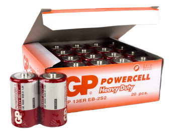 Батарейка сольова GP PowerCell R20D (ціна за 2 шт в спайці)