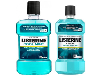 Набор ополіскувачів для ротової порожнини Listerine Expert захист ясен (1л+250мл)