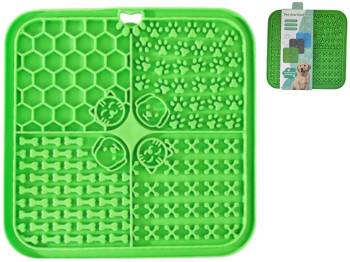 Миска-коврик для медленного кормления животных, 20см, TPR, цвет зелёный