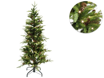 Ялинка штучна Італійська 877 гілок, 180 LED лампочок, 152см