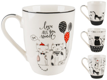 Чашка керамическая белая Cats 11,5х8,3х10,2см 350мл