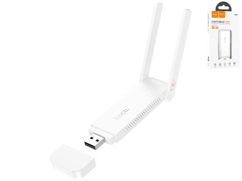 Модем Hoco HI40 Portable, Wi-Fi 2.4ГГц, USB-A, Micro SIM, 150Мб/с, 2 антенны, 103×33×9мм, белый