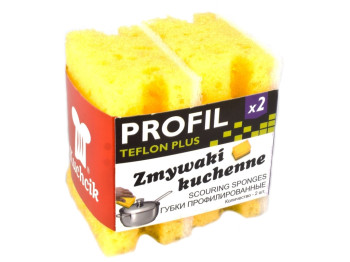 Набір губок для посуду профільованих Kuchcik "Teflon" 2шт. 7x5x9см