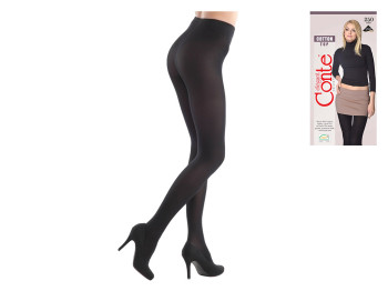 Колготки женские хлопковые Conte "Cotton" Top 250 den, размер 3, цвет nero (черный)