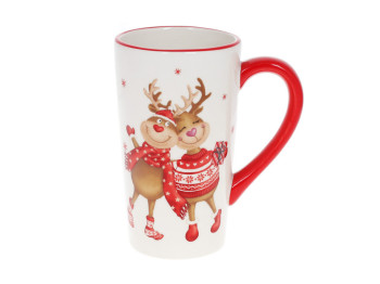 Кружка керамическая Bonadi Новогодние Олени 580 мл