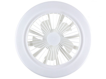 Лампа кольцевая с вентилятором FS1-LED-30W, E27, пластик, 259×259×80мм, цвет белый