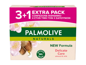 Набір мила Palmolive Naturals Delicate Care, мигдаль та молоко, 360г, 3+1шт, (ціна за набір)