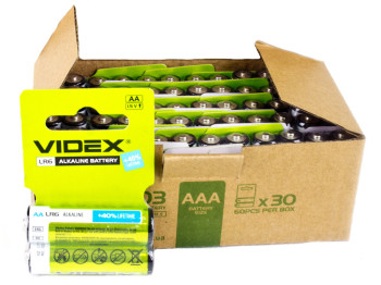 Батарейка алкалінова Videx, 1.5V, AA, LR6 (ціна за лист 2шт)