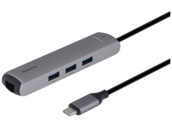 Хаб Baseus PD to 3USB / HDMI 4K / LAN CAHUB-J Колір Ciрий, 0G