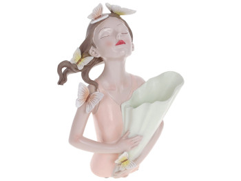 Декоративная ваза Бабочки, 32см, цвет - розовый с мятой