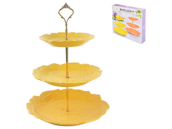 Фруктовница фарфоровая трехярусная Yellow rose 7"/9"/11" (18/23/28см)