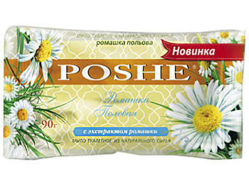 Мыло туалетное POSHE Ромашка полевая двухцветное 50/50, флоупак 90г