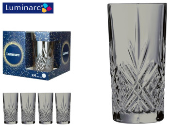Набор стаканов Luminarc Salzburg Shiny Graphite высоких 380мл (цена за набор 4шт) 40421