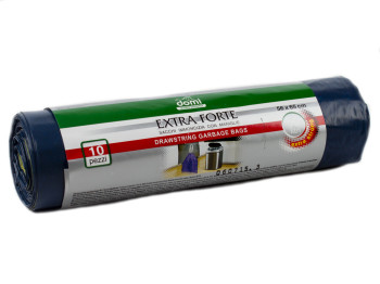 Пакети для сміття із зав'язками 60л "Domi" Extra Strong 10шт