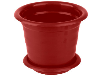 Горшок для цветов с подставкой круглый 160мм 2,0л (цвет красный) Консенсус
