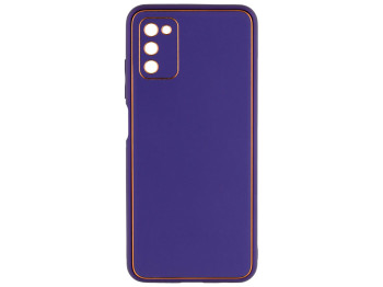 Чехол Leather Gold with Frame without Logo для Samsung  A02s Цвет 9, Purple
