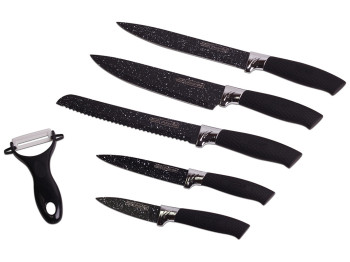 Набір кухонних ножів Kamille в подарунковій упаковці 6 предметів (5 ножів+піллер)