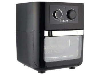Аерофритюрниця Sokany, сенсорне управління, LED-дисплей, 1700Вт, 12л, 33,4×31,5×37см, колір чорний