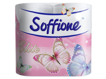 Папір туалетний Soffione "Elite" тришаровий (ціна за упаковку 4 рулони)