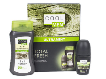 Набор косметический Cool men "Ultramint Total Ffresh" (Гель-шампунь 2в1 250мл+Антиперсперант 50мл)
