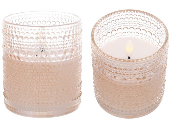 Светодиодная восковая свеча в колбе Bauble, теплый белый свет, цвет стекла - vanilla