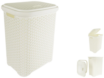 Корзина для белья с крышкой Diomedea, 35л, молочный